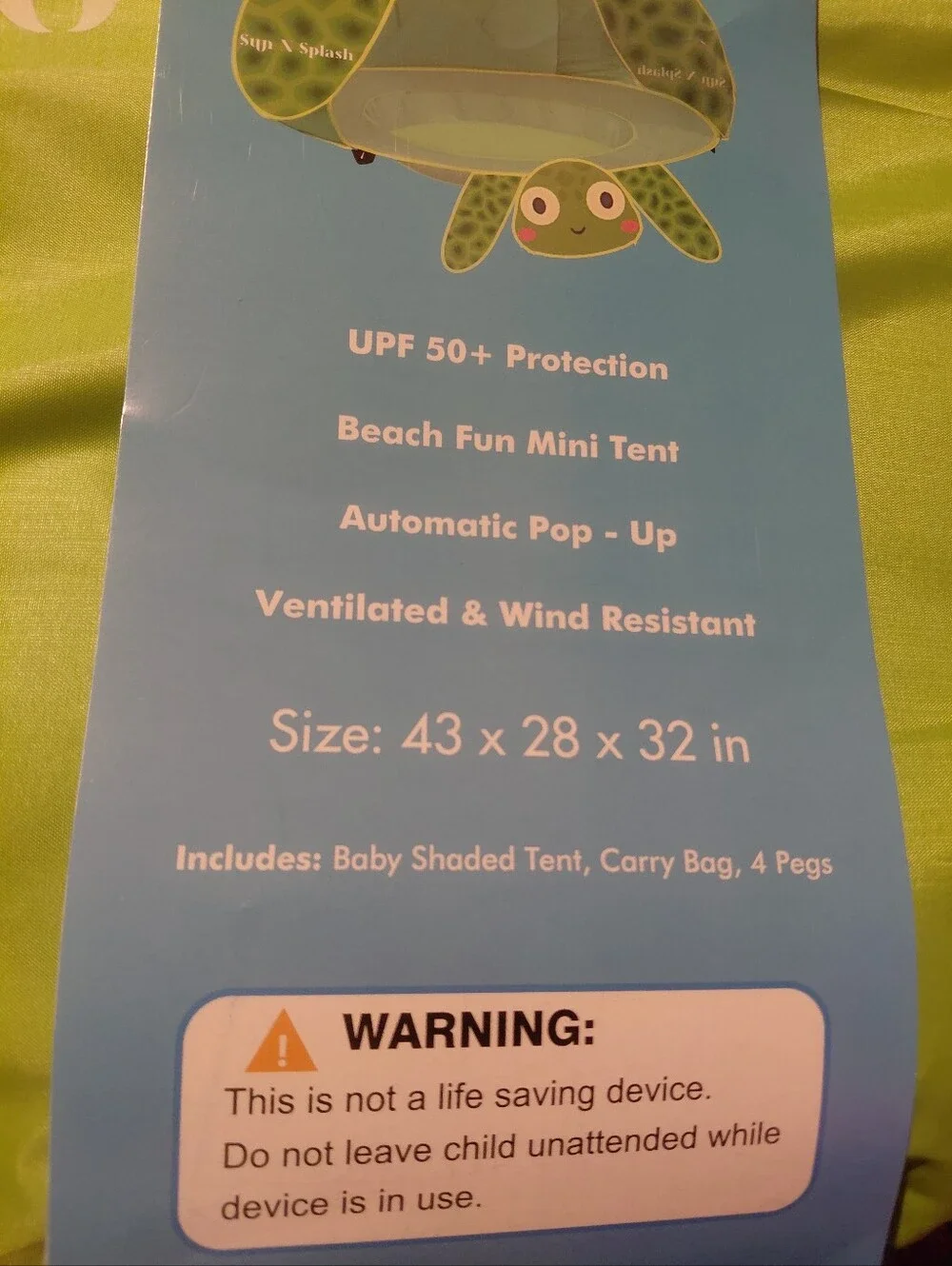 Baby Turtle Portable Pool Tent - Green